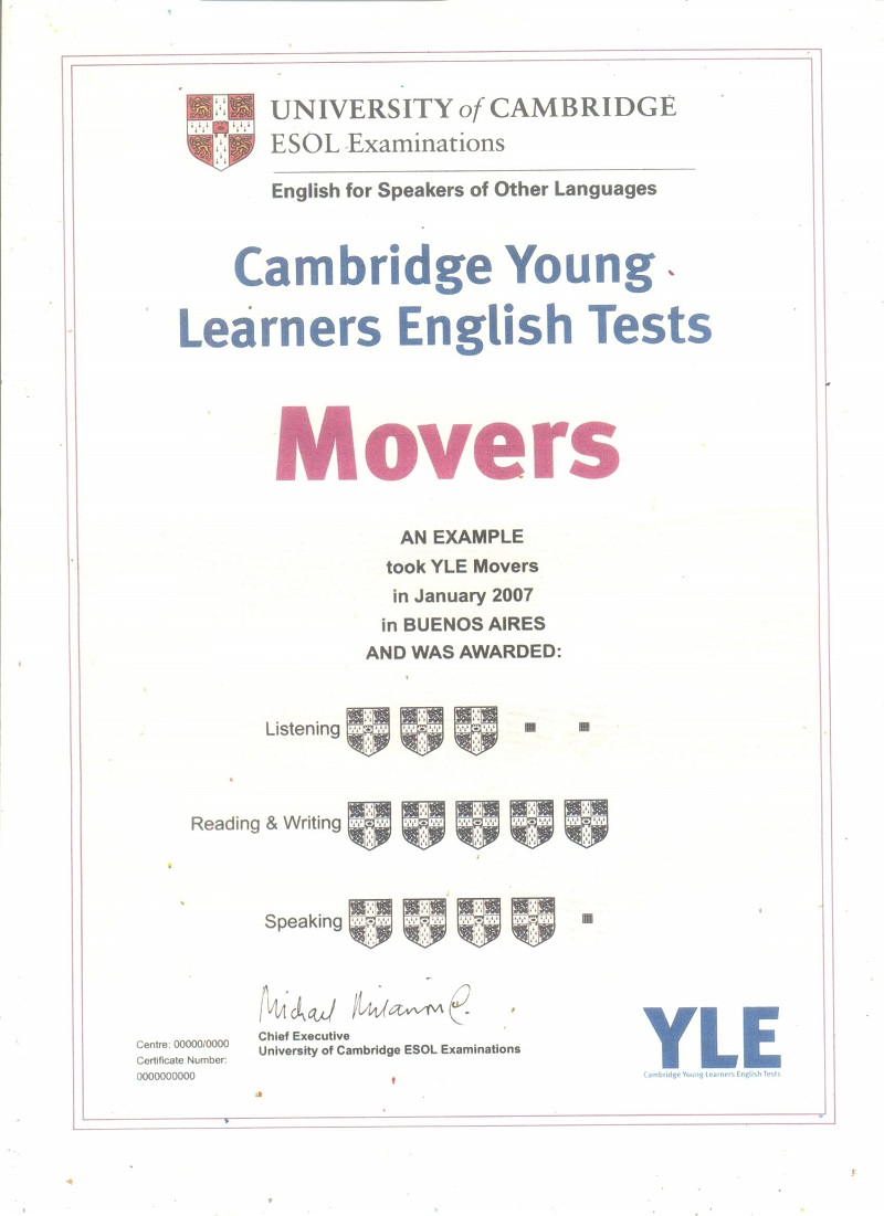 Chứng chỉ Movers