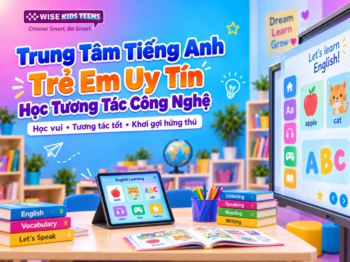 Top Trung Tâm Tiếng Anh Trẻ Em Uy Tín Học Tương Tác Công Nghệ